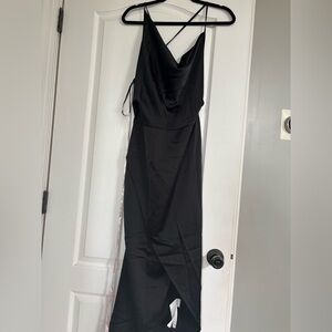 Missguided Black Cowl Neck Slip Dress Sleeveless